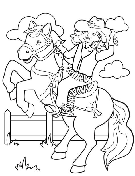 cowgirl coloring sheets|Young Cowgirl With Horse – Coloring Pages and。